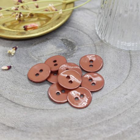 Glossy Buttons - Chestnut