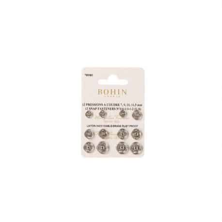 Assortiment boutons pressions argenté