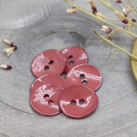Glossy Buttons - Terracotta