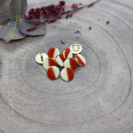 Wink Buttons Off-White - Tangerine
