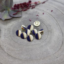 Wink Buttons Off-White - Cobalt