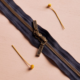 Brass Night Double Slider Zipper - 40 cm