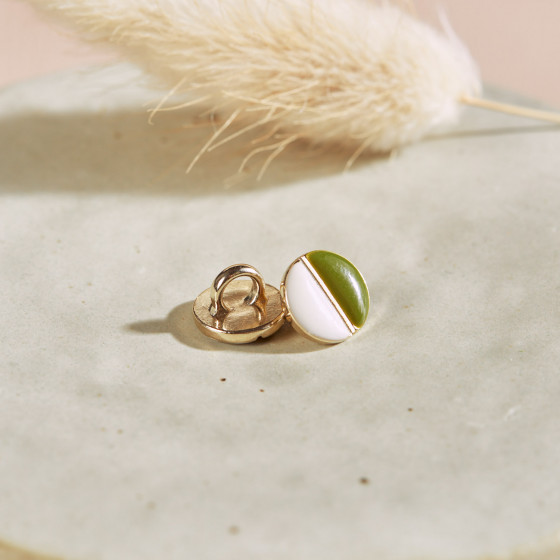 Wink Buttons Off-White - Matcha Leaf