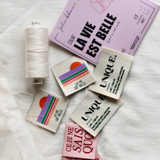 "La vie est belle" Woven labels - Limited edition
