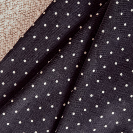 Polka Dot Fine Wale Corduroy Night Fabric