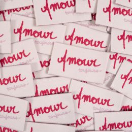 "Amour Toujours" Woven labels