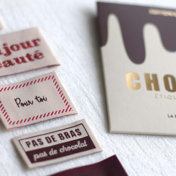 Chocolat - Woven labels- La petite Maison Couture