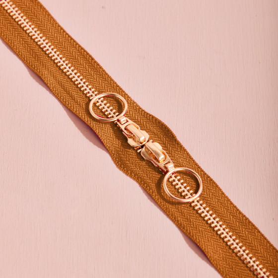 Gold Double Slider Zipper - 40 cm