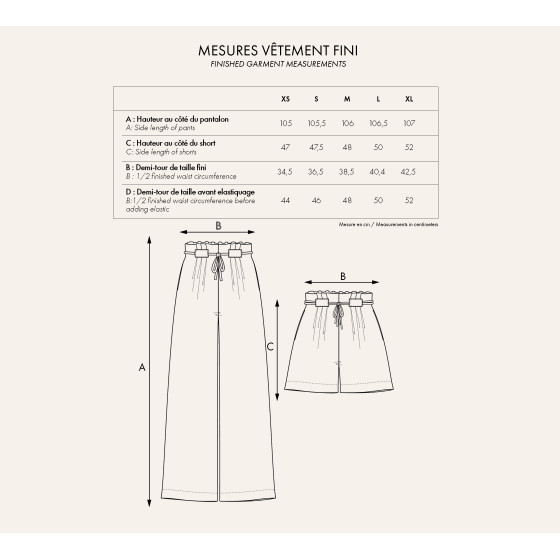 LE Pantalon Short - Paper Sewing Pattern