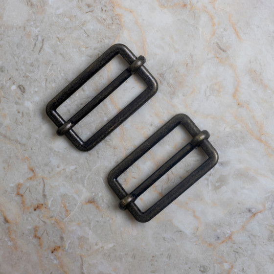 Slide buckles 30 mm - brass x 2