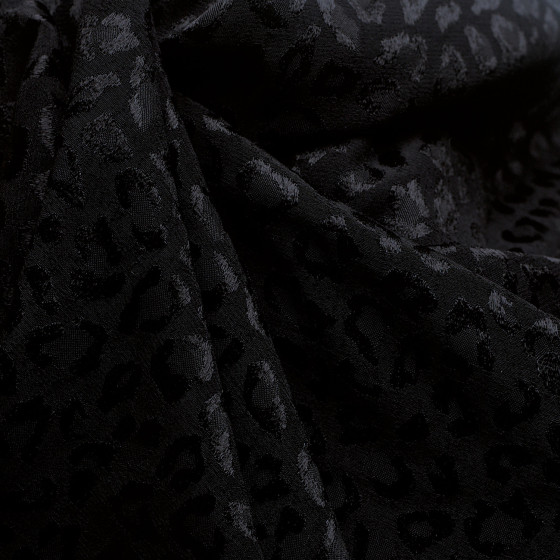 Jacquard viscose Leony Black Fabric