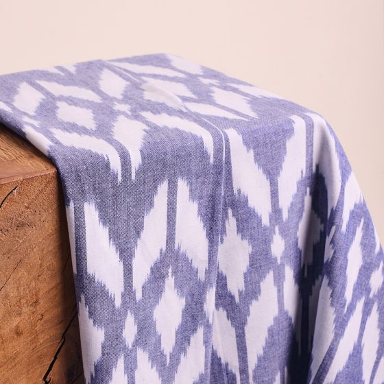 Tissu "Ikat Kamla Bleu"